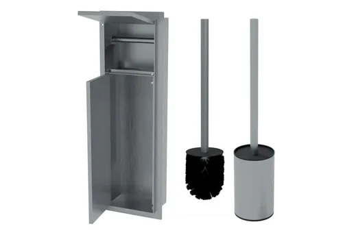 HAGO Toilettenpapierhalter WC Modul Edelstahl gebürstet Schlitz Einbauschrank Unterputz Wandnisch