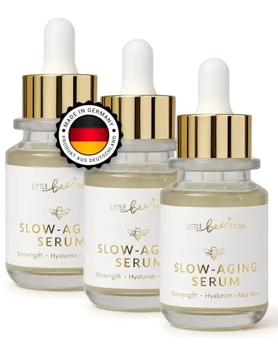 little bee fresh Anti-Aging Serum Spar-Set (3x) mit echtem Bienengift, Hyaluron & Aloe Vera | bei Falten & reifer Haut | hochdosiertes Slow-Aging Bienengift Serum | 100% Imkerqualität