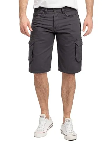 Rock Creek Herren Cargo Shorts H-378 Dunkelgrau W30 - Herren-Shorts mit optimalem Komfort und stilvollem Design, ideal für heiße Sommertage. Der elastische Bund sorgt für einen sicheren Sitz, während die geräumigen Cargotaschen Platz für Smartphone und Geldbeutel bieten.