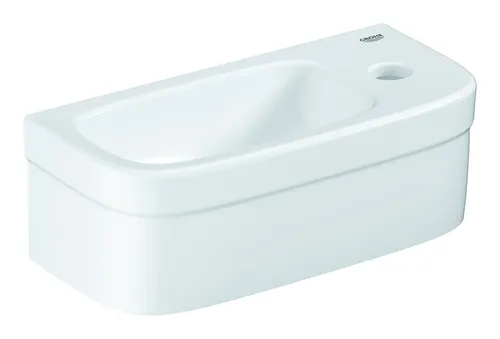 Grohe Mini-Handwaschbecken Euro Keramik, wandhängend - Waschbecken, kompaktes Design mit 370x180mm, ideal für kleine Bäder oder Gästetoiletten, aus langlebiger Sanitärkeramik in Alpinweiß.