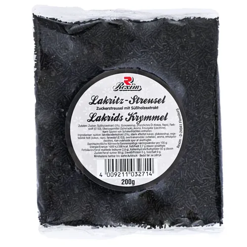 Rexim Lakritzstreusel schwarz 200 g Tüte in schwarz von Rexim
