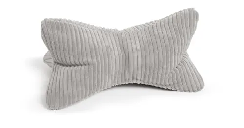 MAGMA Leseknochen Bücherkissen Shara ergonomische Form Cord gestreift (Grau)