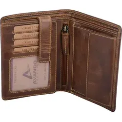 Herrenbörse Herren Geldbörse Leder Brieftasche Kombibörse  braun