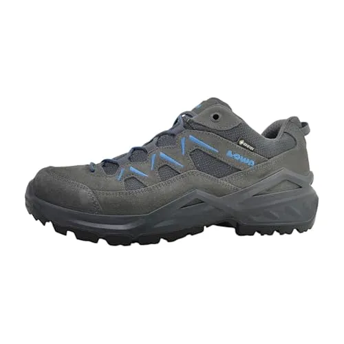 Lowa Sirkos EVO GTX LO graphit/blau (9704) 48,5 - Wanderschuhe mit GORE-TEX Membrane für wasserdichten, atmungsaktiven Komfort. Ideal für Herren, die gerne wandern und laufen, bietet dieser funktionale Halbschuh optimale Passform und hervorragenden Halt auf jedem Terrain.