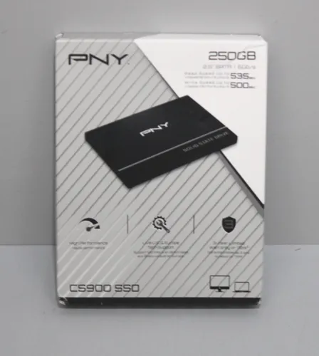 PNY CS900 SSD 250GB - Schneller Speicher für Ihr System - Festplatte mit 250 GB, SATA-600, bietet blitzschnelle Datenübertragungsraten von bis zu 535 MB/s. Ideal für Upgrade Ihres Laptops oder PCs.