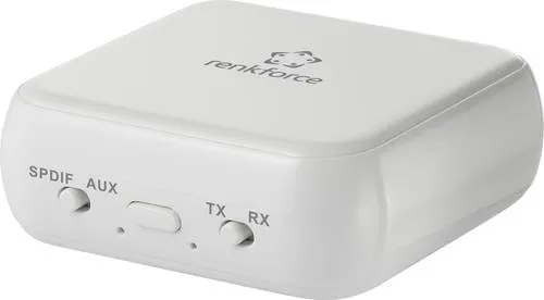 Renkforce RF-BTR-200 Bluetooth Musik-Sender/Empfänger - 2-in-1 Bluetooth Audiosender und -empfänger für Motorrad-Headsets, integrierter Akku mit bis zu 8 Stunden Betriebsdauer und kompakte Bauweise für mobilen Einsatz.