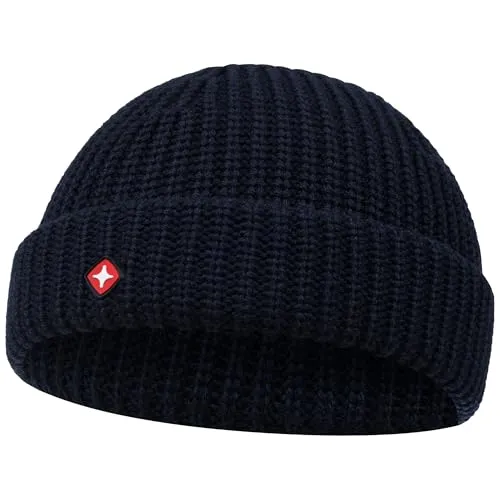 Höhenhorn 37A4 Fisherman Mütze Unisex Navy Rubber - Fischerhüte für Herren aus 100% Merinowolle, atmungsaktiv und temperaturregulierend für optimalen Tragekomfort in jeder Jahreszeit.