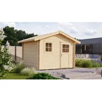 Weka Gartenhaus Premium 28 FT, Natur - Gartenhaus aus hochwertiger nordischer Fichte mit 28 mm Wandstärke, ideal für gemütliche Sommerzimmer und Stauraum für Gartengeräte. Hohe Stabilität und ansprechendes Design.
