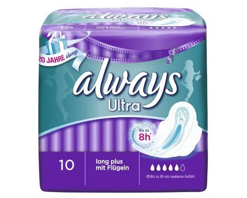 Always Binde Ultra Long Plus 10er - Extra Schutz für den Tag - 10 ultra lange Slip-Einlagen für zuverlässigen Schutz und Komfort. Ideal für den täglichen Gebrauch, bieten sie ein sicheres und angenehmes Tragegefühl.