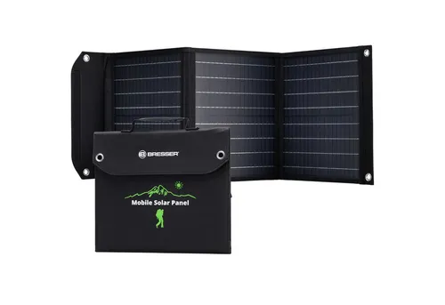 Bresser Solar Ladegerät 40W - ultrakompakt mit 1x DC- und 3x USB-A-Anschlüssen, ideal für Camping und Trekking, schnelle und effiziente Stromversorgung