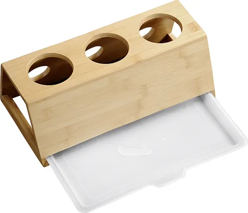 Kesper Flaschenhalter für 3 Flaschen Bambus 32x17,5x12cm, klar/natur