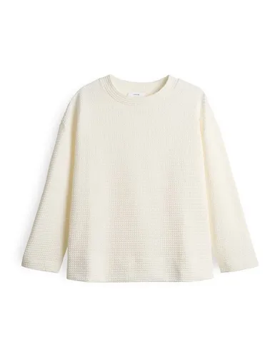 OPUS Damen Sweatshirt GELIX | Zweifarbige Struktur in Milk, Größe 44 - Pullover für Damen, ideal für Büro und Freizeit. Das zeitlose Design und die lockere Passform sorgen für Stil und Komfort.