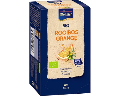 Meßmer Tee, Meßmer Bio Profiline Rooibos Orange mit fruchtigem Orangenöl 36g