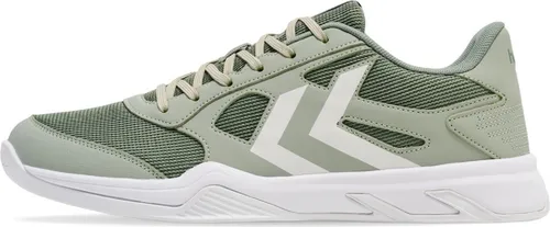 Hummel Teiwaz III 6005 Sea Spray 42 - Hallenschuhe mit atmungsaktivem Mesh-Obermaterial, interner Fersenstabilisator und nicht abfärbender Laufsohle für optimalen Halt bei Indoor- und Outdoor-Aktivitäten.