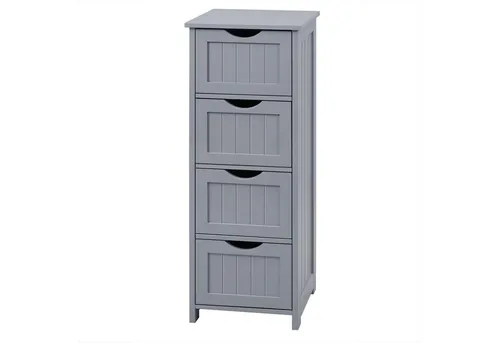 Woltu Kommode mit 4 Schubladen, vielseitiger Badezimmerschrank 30x82x30 cm