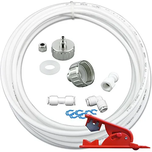 Wasserzulaufleitung Universal Anschluss-Set für Kühlschrank - Anschluss-Set für Kühlschränke, Osmoseanlagen und Wasserfilter, kompatibel mit fast allen Geräten, lebensmittelecht und geprüfte Qualität.