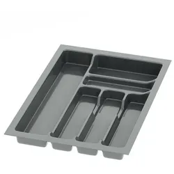 sossai® Besteckeinsatz Besteckkasten für Schubladen 30-90cm in Anthrazit, 33x49cm, 6 Fächer schwarz 33 cm x 4,5 cm x 49 cm