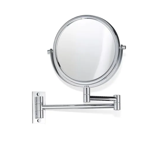 Decor Walther 0110900 SPT 33 Wandkosmetikspiegel, Chrom - Kosmetikspiegel mit 5-facher und 1-facher Vergrößerung, schwenkbar und ausziehbar bis 46 cm, perfekt für präzise Hautpflege und Make-up.
