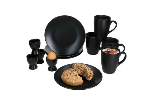 MamboCat Frühstücks-Geschirrset Nero 12tlg von MamboCat