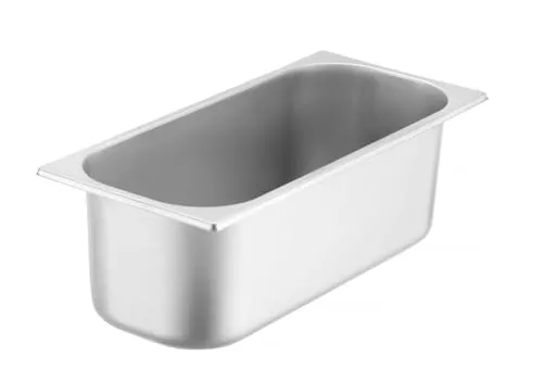 HENDI 807019 Eiscremebehälter, geeignet für den Einsatz in Eistheken und Tiefkühlschränken, Eiscreme, Eisbehälter, 5L, 360x165x(H)120mm, Edelstahl