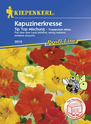Kiepenkerl Kapuzinerkresse Tip Top Mischung Tropaeolum minus, Inhalt: ca. 20 Pflanzen