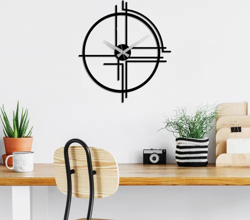 Wallity Wanduhr 100% METAL - Elegante Dekoration für Ihr Zuhause - Wanduhren aus 100% Metall, 49 x 44 cm, langlebig und stilvoll. Verleihen Sie jedem Raum einen Hauch von Raffinesse mit dieser zeitlosen Wanduhr.