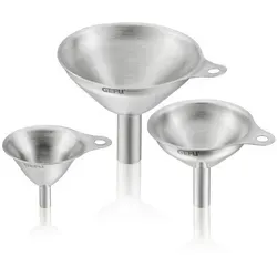 GEFU Mini-Trichter-Set VERSARE - 3-teiliges Set mit 7 cm, 5 cm und 4 cm Durchmesser, ideal zum sauberen Befüllen von Flaschen und Gewürzmühlen