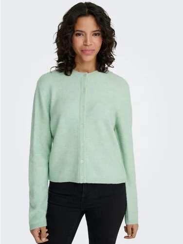 ONLY Strickjacke ONLSIMONI L/S O-NECK CARDIGAN KNT NOOS – Modischer Materialmix in Blau - Stylische Strickjacke im relaxed fit mit elastischem und pflegeleichtem Materialmix. Ideal für lässige Outfits und jeden Tag, Maschinenwäsche möglich.