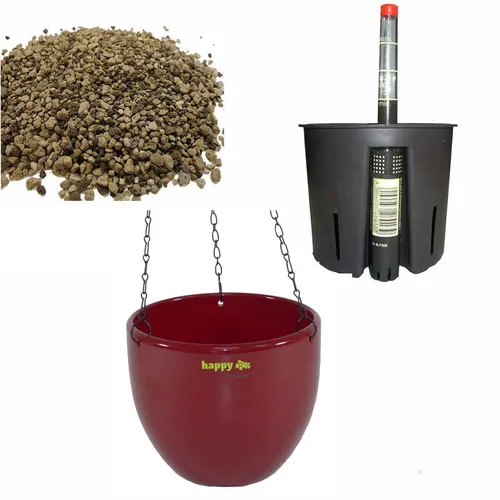 Set4 4 teilig Keramik Blumenampel Venus 13/12 weinrot Ø 17.5 cm H 15 cm für Erdp