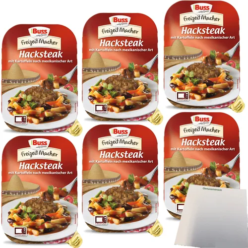 Buss Hacksteak mexikanischer Art würzig Kartoffeln& Gemüse 6x300g Pack usy Block