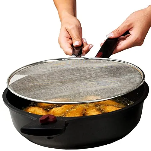 NAVA Spritzschutzdeckel Spritzschutzsieb aus Stahl ACER 28 cm für Pfannen Töpfe