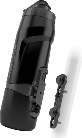 Fidlock Unisex Erwachsene 09653 - 800ml Trinkflasche Schwarz mit Bike Base, magnetisches Einrasten und leicht herausnehmbar für einfaches Trinken unterwegs