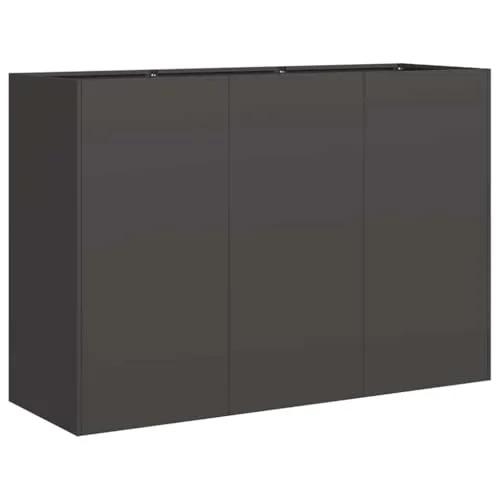 vidaXL Pflanzkübel Schwarz 120x40x80 cm - Garten-Zubehör mit langlebigem kaltgewalztem Stahl für hohe Stabilität und eine stilvolle Präsentation deiner Pflanzen im Garten oder auf der Terrasse.