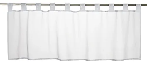 Elbersdrucke Bistrogardine Basic 00 weiß transparent 48x140 cm Scheibengardine Kurzgardine für Küche Wohnzimmer Badezimmer Küchenfenster Sichtschutz Privatsphäre 196073