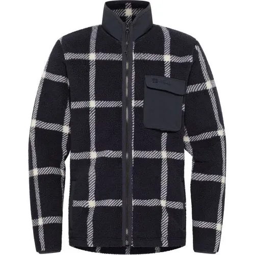 Jack Wolfskin Fleecejacke FELSLICHT CHECK JACKET - Funktionsjacken, ultrawarm und atmungsaktiv mit hochflorigem 300er SHERPA FLEECE, ideal für Übergangszeiten und ausgestattet mit praktischen Reißverschlusstaschen.