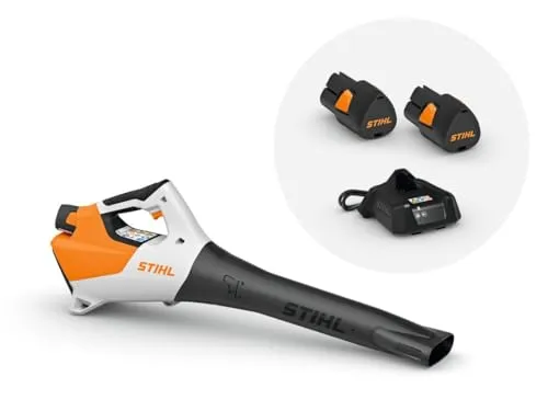 Stihl BGA 30 Laubbläser mit 2 Batterien und Ladegerät - Leistungsstarker Laubbläser mit LED-Licht für optimale Sicht, ideal für den Einsatz bei Dunkelheit. Inklusive 2 Akkus für bis zu 25 Minuten Laufzeit und einem Luftstrom von 430 m³/h.