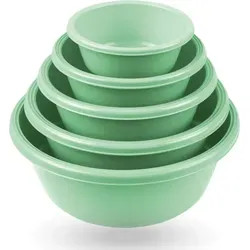 Rührschüssel Set (3 x 5er) - Stapelbare Kunststoff Mixing Bowls - Praktisches 5er Set Rührschüsseln in verschiedenen Größen, lebensmittelecht, mikrowellengeeignet und spülmaschinenfest – ideal für jede Küche!