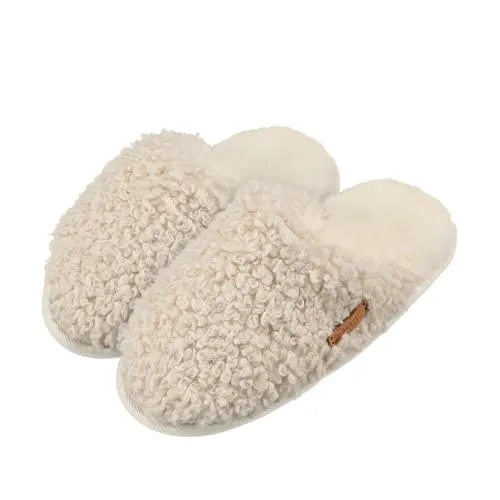 Barts Damen Hausschuhe Vensie Slippers aus weichem Kunstpelz 0299 Cream 10 40/41