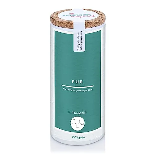Wunschkapsel L-Threonin 500 mg Pur, aus der deutschen Wunschkapsel Manufaktur, 290 Kapseln Inhalt
