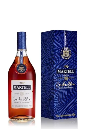 Martell Cordon Bleu Cognac – Fruchtig und Blumig, Ideal für Geschenke - Cognac mit bis zu 30 Jahren Reifezeit, vollmundig und weich, begeistert mit Aromen von getrockneten Pflaumen und Röstnoten. Perfekt für besondere Anlässe!
