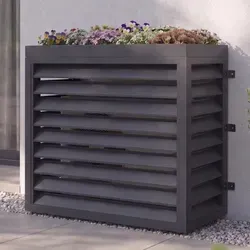 Verkleidung für Klimaanlage/Wärmetauscher MCW-O43 mit Pflanzkasten, Metall 118x124x65cm anthrazit