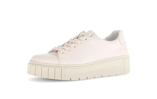 Gabor Damen Low-Top Sneaker, Frauen Halbschuhe,Komfortable Mehrweite (H),schnürschuhe,straßenschuhe,Strassenschuhe,Creme,38 EU / 5 UK