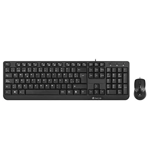 NGS COCOAKIT Set aus Multimedia-Tastatur und optischer Maus mit Kabel, 1000dpi, USB (QWERTY, Portugiesisch)