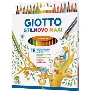 GIOTTO-Fila Buntstifte Stilnovo Maxi, farbig sortiert, 18 Stück