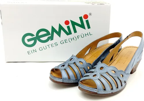 Gemini Damen Sandale mit kleinem Absatz in jeansblau von Gemini