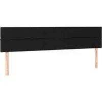 vidaXL Kopfteile 2 Stk. Schwarz 100x5x78/88 cm Stoff