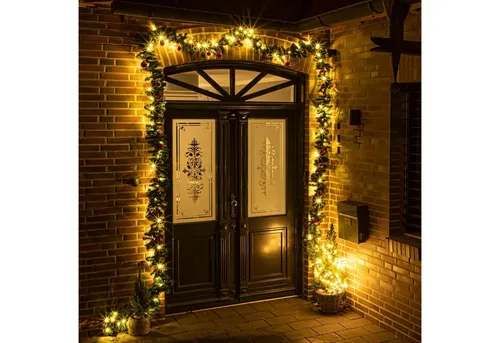 GartenHero LED-Girlande LED Weihnachtsgirlande biegsam 5m 36 Kugeln Lichterkette Girlande