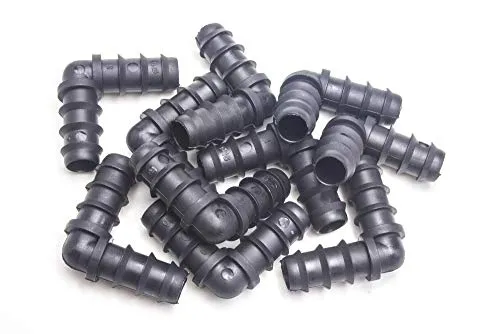 Schlauch Verbinder für 16mm Bewässerung Systeme Tropfschlauch und Perlschlauch (90° Winkel)