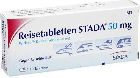 Reisetabletten STADA 50mg Dimenhydrinat gegen Reiseübelkeit - Arzneimittel zur Vorbeugung und Behandlung von Reisekrankheit, Schwindel und Übelkeit – ideal für eine entspannte Reise ohne Beschwerden.