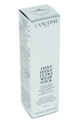 Lancôme Teint Idole Ultra Wear Foundation Stick 05 Beige Noisette 9g - Der praktische Foundation Stick in 05 Beige Noisette bietet eine langanhaltende Deckkraft und ist ideal für unterwegs. Perfekt für einen makellosen Teint, einfach aufzutragen und zu verblenden.